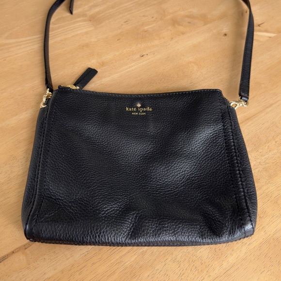 Vintage Kate Spade Black Leather Crossbody Purse - Picture 3 of 7